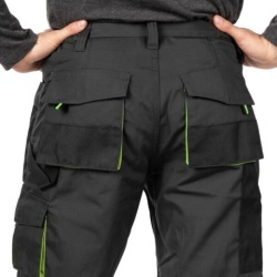 Pantaloni scurți de lucru MAZALAT Workwear, buzunare multiple multifuncționale, material rezistent la uzură, Gri / Verde, mărimea XL - Img 2