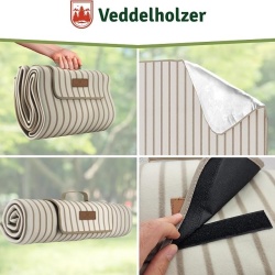 Pătură de picnic și plajă XXL Veddelholzer, 200 x 200 cm, impermeabilă, rezistentă la nisip, strat termoizolant și căptușeală moale, pliabilă tip geantă, lavabilă - Img 2