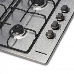 Plita incorporabila Heinner HBH-V4IEIX, Gaz, 4 arzatoare, Aprindere electrica integrata, Control lateral, 58 cm, Inox - Img 3