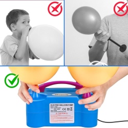 Pompă Electrică pentru Umflat Baloane 600W, 2 Moduri de Funcționare (Automat și Manual la Apăsare), Compresor Portabil cu Duze Duble pentru Baloane din Latex și Folie, Petreceri, Nunți și Evenimente - Img 2