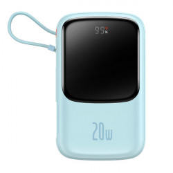 Power bank Baseus Qpow 10000mAh cu cablu de incarcare rapida Lightning 20W SCP AFC FCP albastru (PPQD020002)