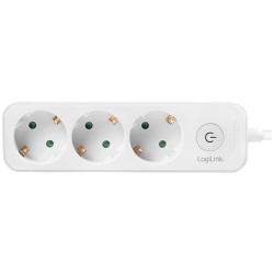 PRELUNGITOR LOGILINK, Schuko x 3, cablu 3G 1.5mm2, 230 V/16 A, 50 Hz, max. 3600 W, buton intrerupator iluminat, IP20, 1.5m, alb "LPS244" - Img 8