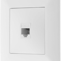 Priză de Rețea Internet CAT6 RJ45 , Montaj Îngropat / Doză, Design Modern cu Mască Ajustabilă, Culoare Albă, 86x86 mm - Img 2