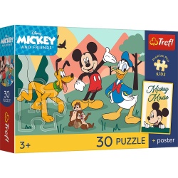 PUZZLE TREFL 30 PREMIUM PLUS KIDS MICKEY SI PRIETENII MOMENTE DE BASM PLUS POSTER
