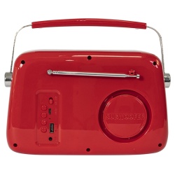 RADIO FM PORTABIL NOSTALGIA 15W CU FUNCTIE BLUETOOTH/AUX - ROSU - Img 5