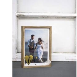Ramă Foto Dublă din Lemn Natur și Sticlă Acrilică Rayher 62840505, Efect Plutitor 16 x 22 x 3.5 cm, Personalizabilă pentru Flori Presate, Poze și Proiecte DIY - Img 4