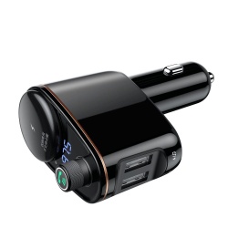 RESIGILAT - Modulator FM bluetooth, Baseus Locomotive, 2x USB 3.4A, negru - Img 4