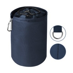 Sacosa pentru carlige de rufe Typec, cu snur de strangere si carabiniera de agatare, sac depozitare impermeabil pentru interior si exterior, Albastru
