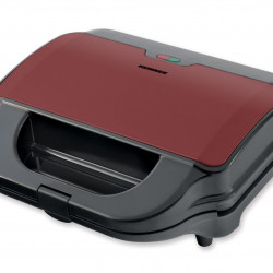 Sandwich maker Heinner SM-2H900BKS, 900 W, placi XL, 2 placi detasabile antiadezive: waffle, grill, Negru/Rosu - Img 2