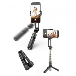 Selfie Stick Bluetooth Techsuit L18Mini Gimbal, Universal, Negru