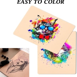 Set 10 Bucăți Piele Sintetică pentru Exersat Tatuaje Unihuby, 20 x 15 cm (8x6 Inch), Silicon Sintetic Flexibil cu Textură Realistă, Utilizare Față-Verso, Ambalate Individual, pentru Începători și Artiști Tatuatori - Img 3