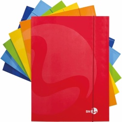 Set 10 Dosare cu 3 Clape și Elastic BM BeMore, Format A4 (25.5 x 35 cm), Carton Rigid 700 g/m², Culori Asortate