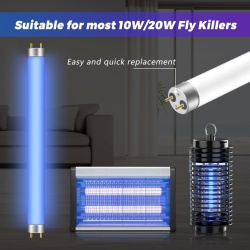 Set 2 Lămpi UV de Schimb FSL BL T8 F10W (Lungime 34.5 cm), Tuburi Neon pentru Lămpi Electrice Anti-Insecte / Țânțari - Img 5