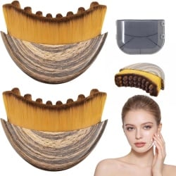 Set 2 Pensule Typec Home pentru Masaj Facial și Drenaj Limfatic, Perie Manuală pentru Conturare, Peri Moi Hipoalergenici, Design Ergonomic
