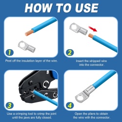 Set 20 Papuci Cablu Din Cupru Îngroșat SC25-8, Secțiune 25mm², Gaură Șurub M8, Conectori Tubulari Inelari Neizolați pentru Auto și Instalații Electrice - Img 2