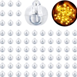 Set 30 Mini Lumini LED Decorative pentru Baloane și Lampioane, Lumină Albă Caldă, Diametru 1.3 cm (0.5 Inch), Peste 48 Ore Autonomie, Rezistente la Apă, Reutilizabile cu Baterii LR41 Incluse