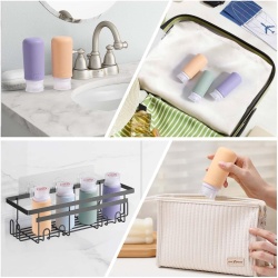 Set 4 Recipiente de Călătorie, 98 ml, Silicon, Antiscurgere, pentru Șampon și Cosmetice, Multicolor - Img 6