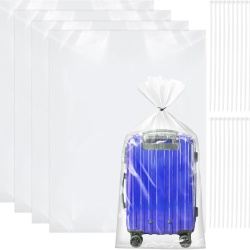 Set 4 Saci Uriași Transparenți din Plastic pentru Depozitare și Mutare Mobilier 90 x 120 cm, Pungi Mari Impermeabile și Anti-Praf din Polietilenă Rezistentă cu Coliere de Strângere (Zip Ties) Incluse, pentru Scaune, Valize, Pilote și Textile