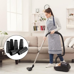 Set 6 Adaptoare Universale pentru Furtun Aspirator , Reductor Conectare Scule Electrice, Diametre 25mm - 42mm, PVC Negru - Img 3