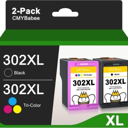 Set Cartușe de Cerneală Compatibile HP 302XL Negru și Color (Multipack), Capacitate Mare XL, Randament Până la 480 Pagini Negru și 330 Pagini Color, Cip Inteligent, pentru HP DeskJet, Envy și OfficeJet