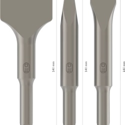 Set dalti PRO SDS plus-4C, ascutit 140 mm, plat 20 x 140 mm, pipă 40 x 140 mm, 3 buc - Img 3