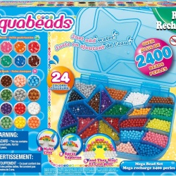 Set de Rezervă Mărgele Aquabeads Giant Pack 31502, 24 Culori, Formă Stelată, Mărgele Termoadezive pentru Creații DIY