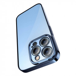 Set husa transparenta cu sclipici si sticla securizata Baseus pentru iPhone 14 Pro (albastru) - Img 2