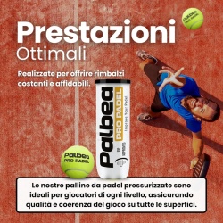 Set Mingi Padel Palbea, Aprobate FIP (International Padel Federation), Presurizate, Vizibilitate Ridicată HV Felt, Durabilitate Crescută, Pentru Toate Suprafețele - Img 6