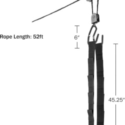 Sistem de Ridicare și Depozitare pe Tavan Rad Sportz Kayak Hoist, Suport Tip Scripete pentru Caiac, Canoe, Scări și Cutii Portbagaj, Capacitate 57 kg (125 lbs), Mecanism de Blocare Automată, pentru Garaj și Înălțimi până la 3.65 m - Img 6