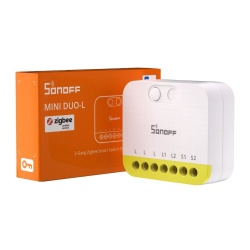 Sonoff MINI DUO-L Întrerupător inteligent Zigbee cu 2 canale (fără neutru)