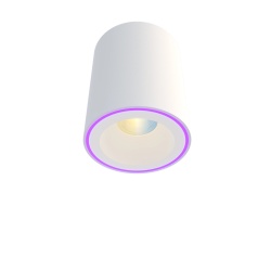 Spot de tavan LED Calex Smart Halo 10cm, RGB, lumina calda, 6.5W, IP20, clasa G, Alb
