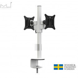Suport 2 monitoare Multibrackets MB-5198 Officeline Dual B2B, 15"-30", max.8kg/ecran, alb