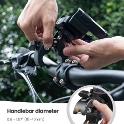 Suport Telefon Bicicletă și Motocicletă Lamicall Camera-Friendly, Clemă Reglabilă Ghidon 15–40 mm, Compatibil Telefoane 4.7–7.0 Inch (Grosime până la 15 mm), Design fără Blocare Cameră Foto, pentru Bicicletă - Img 5