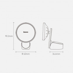 Suport telefon mobil magnetic Baseus incarcator wireless Qi 15 W (compatibil MagSafe pentru iPhone) negru (WXJN-01) - Img 2