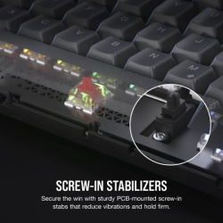 Tastatura mecanica gaming Corsair K65 PLUS 2.4GHz Wireless - Bluetooth®, 75%, Pre-Lubricated CORSAIR MLX Red Linear Switches, RGB - Img 16
