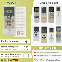 Telecomandă Universală Wellclima WEC-FT2 pentru Aer Condiționat Fujitsu / General / Fuji Electric, 4 Viteze + Silențios, Gata de Utilizare - Img 5
