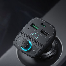 Transmitator FM Ugreen Bluetooth 5.0 MP3 incarcator auto 3x USB TF micro SD 4,8 A negru (CD229) - Img 5