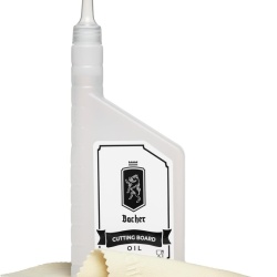 Ulei Mineral Alimentar pentru Tocătoare și Blaturi de Lemn Bacher, 200 ml, cu Lavetă din Piele de Căprioară inclusă