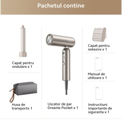 Uscator Par Dreame Pocket High-Speed Hair Dryer, Space Gray - Img 6
