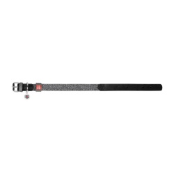 Zgarda pentru caini din piele naturala si material reciclat cu cod QR Waudog marimea M, latime 20 mm, negru - Img 4