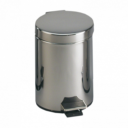 Coș de gunoi din oțel inox cu recipient plastic, volum 12 l, Ø 250x400 mm, finisaj polisat