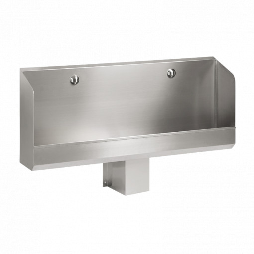 Pisoar tip jgheab din oțel inox de perete, cu robinet de spălare cu senzor termic, 1200 mm, 6 V