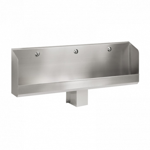 Pisoar tip jgheab din oțel inox de perete, cu robinet de spălare cu senzor termic, 1800 mm, 6 V