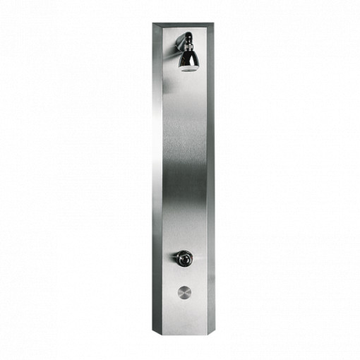 Panou de duș din oțel inox cu buton piezo și mixer, 24 V DC