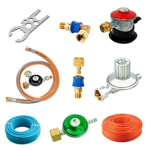 Gas regulators, hoses, couplings, adaptors
