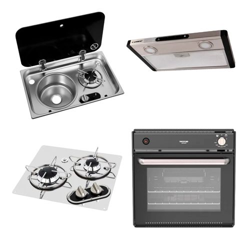 Sinks, cookers, cookers, ovens, hoods