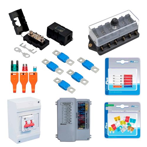 Fuses, fuse holders, cables