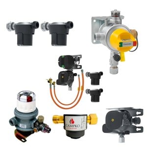 Gas regulators, gas filters, pressure hoses