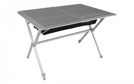 Aluminium folding table with rolling table top (115 x 78.5 cm)