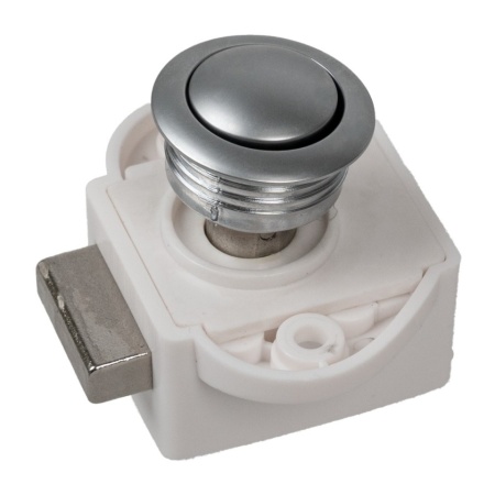 Incuietoare dulap Push Lock Mini cu buton si opritor inclus, CROM